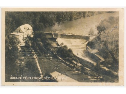 27 - Kladensko, Unhošť, údolní přehrada "Dědkův mlýn", foto Dolejš, 1936