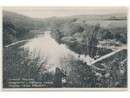 27 - Kladensko, Unhošť - Nouzov, Koupaliště u Dědkova mlýna, cca 1930