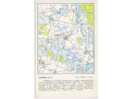 24 - Jindřichohradecko, Lomnice nad Lužnicí, mapa, cca 1910