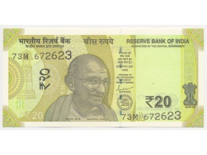 Indie, 20 Rupees, 2022, stav UNC