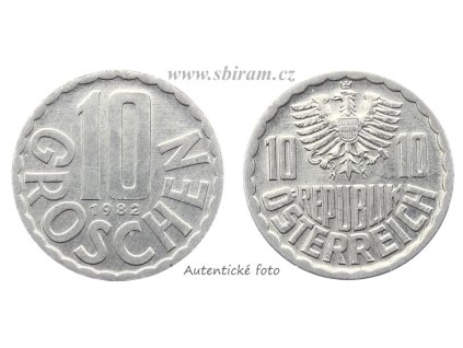 Rakousko, mince 10 Groschen, 1982...viz autentické foto