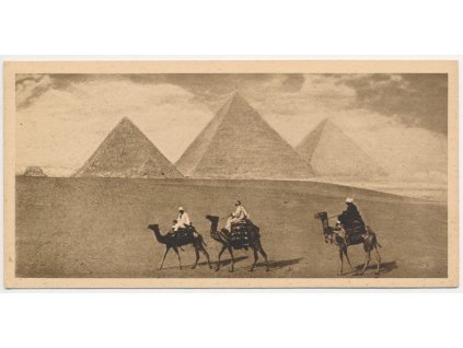 Egypt, Káhira, The Pyramids of Gizeh, No. 4, cca 1920