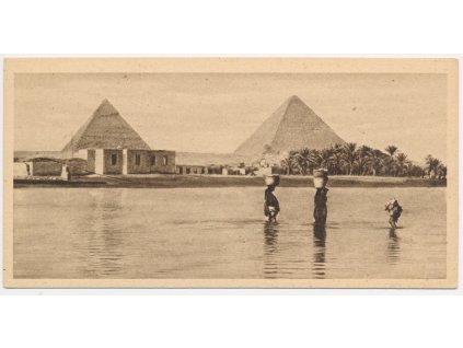 Egypt, Káhira, Flood, Time near Pyramids, No. 11, cca 1920