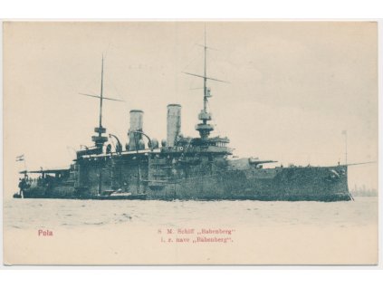 S. M. Schiff "Bebenberg", pohled na bitevní loď, cca 1909