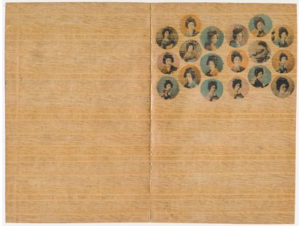 Japonsko, původní dopisní papír o dvou listech s barevným přítiskem, obálka s identickým barevným přítiskem přiložena (!!), okolo roku 1908