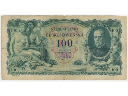 ČSR, 100 Kč, 1931, série Ja, neperforovaná, oběhový stav