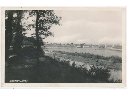 40 - Nymbursko, Kostomlátky, Partie u řeky, Zdymadlo, cca 1953