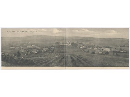 02 - Berounsko, Nová Ves, Zaječov, Panorama, velký formát, cca 1925