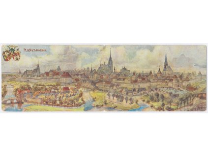 47 - Plzeň, Pohled na město Léta Páně 1902, velký formát, cca 1900