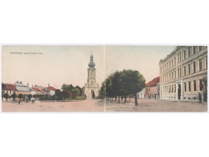 50 - Praha-východ, Kostelec nad Černými lesy, Náměstí, velký formát, cca 1930