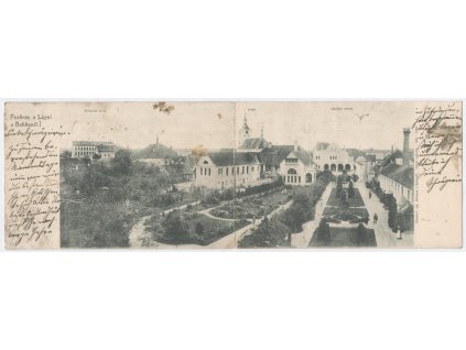 44 - Pardubicko, Lázně Bohdaneč, Lázeňské budovy, Škola..., velký formát, 1904