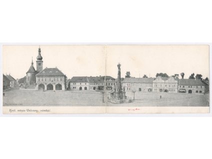 27 - Kladensko, Velvary, Náměstí, velký formát, cca 1900