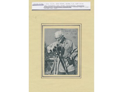 Plicka Karel (1894-1987), fotograf, filmový režisér, sběratelský list s podpisem