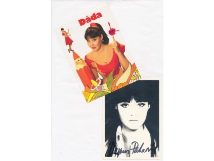 Patrasová Dagmar (1956), herečka, zpěvačka, sběratelský list s vl. podpisem