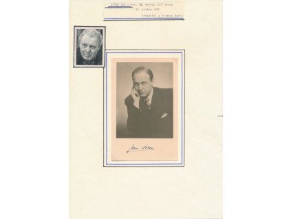 Pivec Jan (1907-1980), český herec, sběratelský list s portrétovou pohlednicí a vl. podpisem