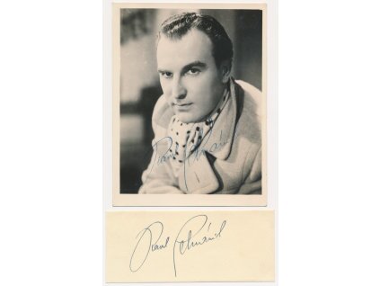 Schránil Raoul (1910-1998), český herec, fotografie s vlastnoručním podpisem