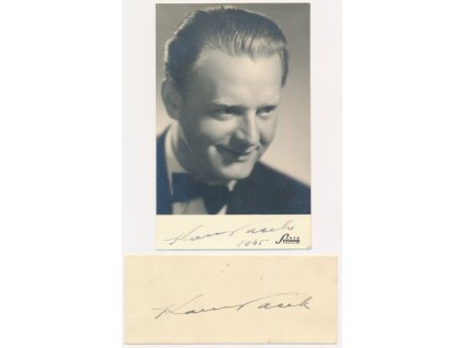 Vacek Karel (1902-1982), český hudební skladatel, portrétová pohlednice s vl. podpisem