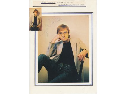 Žbirka Miroslav (1952-2021), slovenský zpěvák, sběratelský list s vl. podpisem