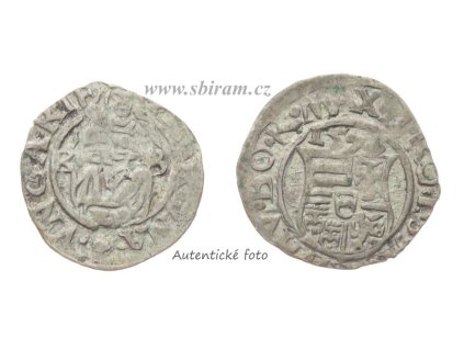 Maximilián II. (1564 - 1576), Ag (stříbrná) mince 1 Denár, 1576 KB, stav -1/1-