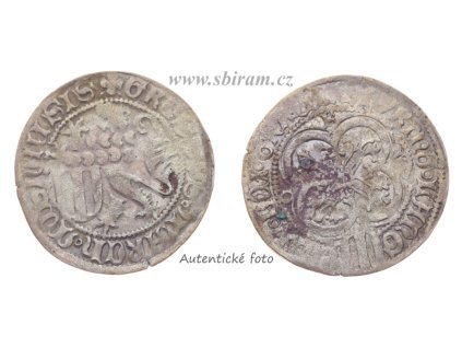 Fridrich II. (1428-1464) zv. Mírný, Ag (stříbrná) mince 1 Štítový míšeňský groš (Schildgroschen), Sasko, stav 1/1
