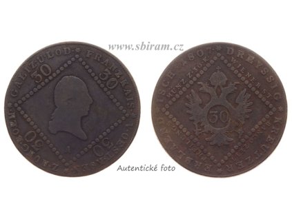 František II. (1792 - 1835), mince 30 Krejcar, 1807 A, slušná oběhová jakost