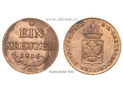 František II. (1768 - 1835), mince 1 Krejcar, 1816 A, stav 1/1