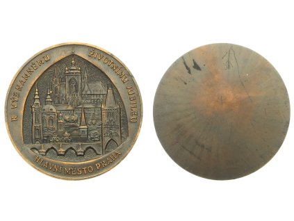 ČSSR, AE plaketa K významnému životnímu jubileu, průměr 60 mm, stav 1/1