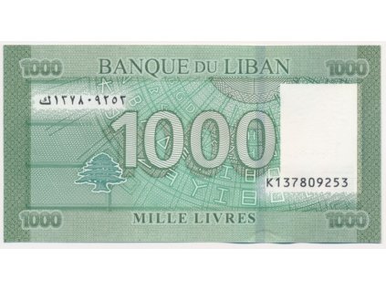 Libanon, 1000 Livres, 2016, stav UNC