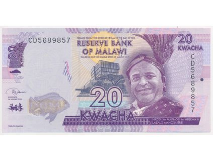 Malawi, 20 Kwacha, 2019, stav UNC