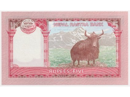 Nepál, 5 Rupees, 2017, stav UNC