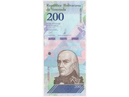 Venezuela, 200 Bolívares, 2018, stav UNC