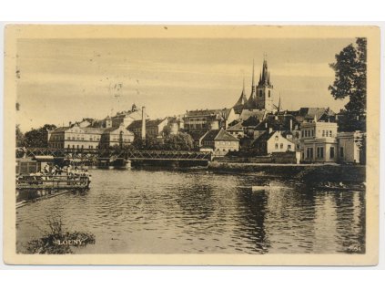 34 - Louny, pohled na město od řeky, cca 1939