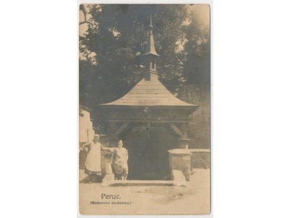 34 - Lounsko, Peruc, oživená partie u Boženiny studánky, cca 1920