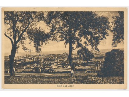 34 - Lounsko, Žatec (Saaz), celkový pohled, cca 1924