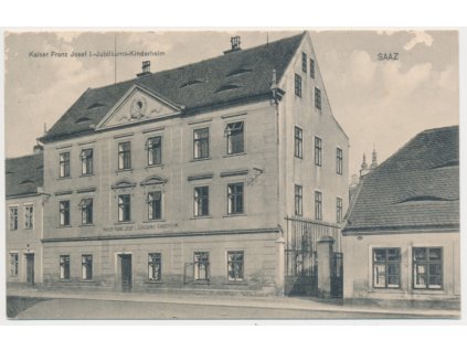34 - Lounsko, Žatec, Dětský domov, Kaiser Franz Josef I.-Jubiläums-Kinderheim, cca 1908