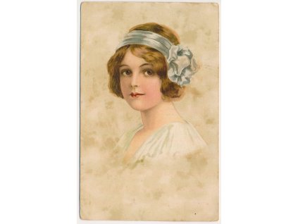 Dívka s čelenkou ve vlasech, cca 1915