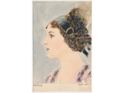 Chodské děvče, J. Černý, prošlá poštou 1917