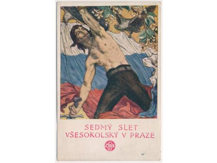 Oficiální dopisnice k VII. sletu všesokolskému v Praze 1920