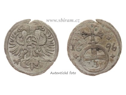 Leopold I. (1657-1705), Ag (stříbrná) mince 1/3 Krejcaru, 1696, Opolí, oběhový stav