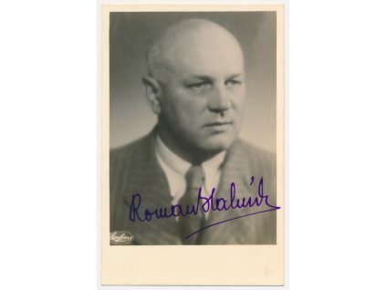 Blahník Roman (1897-1966), hudební skladatel, klavírista, portrétová pohlednice s vl. podpisem