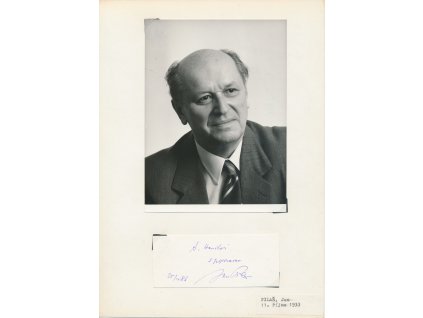 Pilař Jan (1933-2013)), český loutkoherec, sběratelský list s vl. podpisem