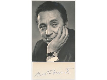 Horníček Miloslav (1918-2003), český herec, portrétová pohlednice s vl. podpisem