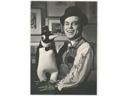 Jedlička Antonín - Strýček Jedlička (1923-1993), český herec, komik, fotografie s vl. podpisem