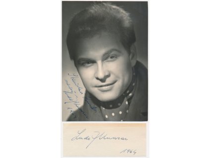 Munzar Luděk (1933-2019), český herec, portrétová pohlednice s vl. podpisem