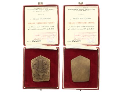 ČSSR, AE pamětní medaile Ústředního výboru, cca 1979, luxusní sběratelská jakost