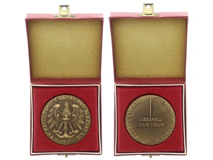 ČSSR, AE pamětní medaile Za činnost pro slezský lid - 100.let letu Ostré Hůrky, Ráj u Opavy, 1969, luxusní sběratelská jakost