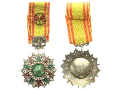 Francie/Tunis, francouzský protektorátní Řád slávy - důstojnický kříž Nishana Iftikhara Muhammad V. Násirovi 1906-1922, stříbro, smalt, stav 1/1/1
