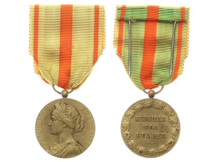 Francie, Medaile uprchlíků (Médaille des Évadés), stuha, stav 1/1/1