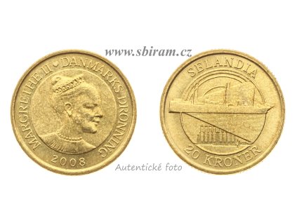 Dánsko, mince 20 Kroner, 2008, stav 1/1