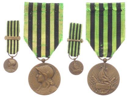 Francie, AE Pamětní medaile k prusko-francouzské válce, zřízena 1911, stuha, miniatura se stužkou, stav 1/1/1